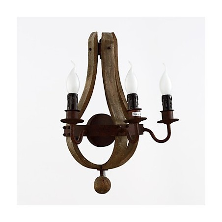 Applique da parete in legno stile botte di vino rustico vintage grigio