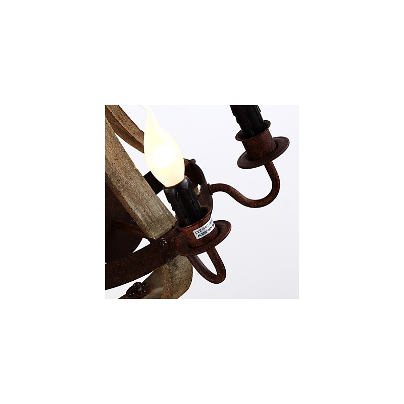 Applique da parete in legno stile botte di vino rustico vintage grigio