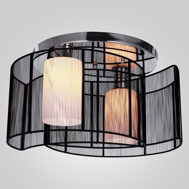 Plafoniera da soffitto moderna 2 luci nera
