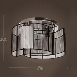 Plafoniera da soffitto moderna 2 luci nera