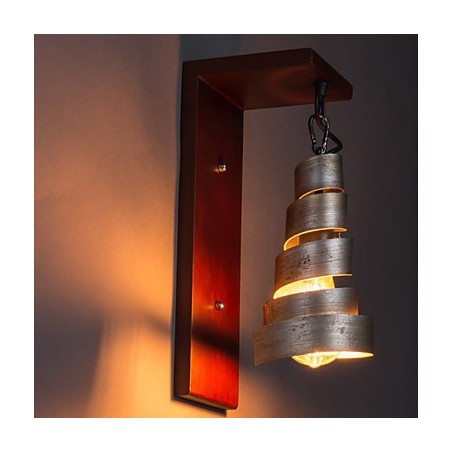 Applique da parete in legno antico 1 luce