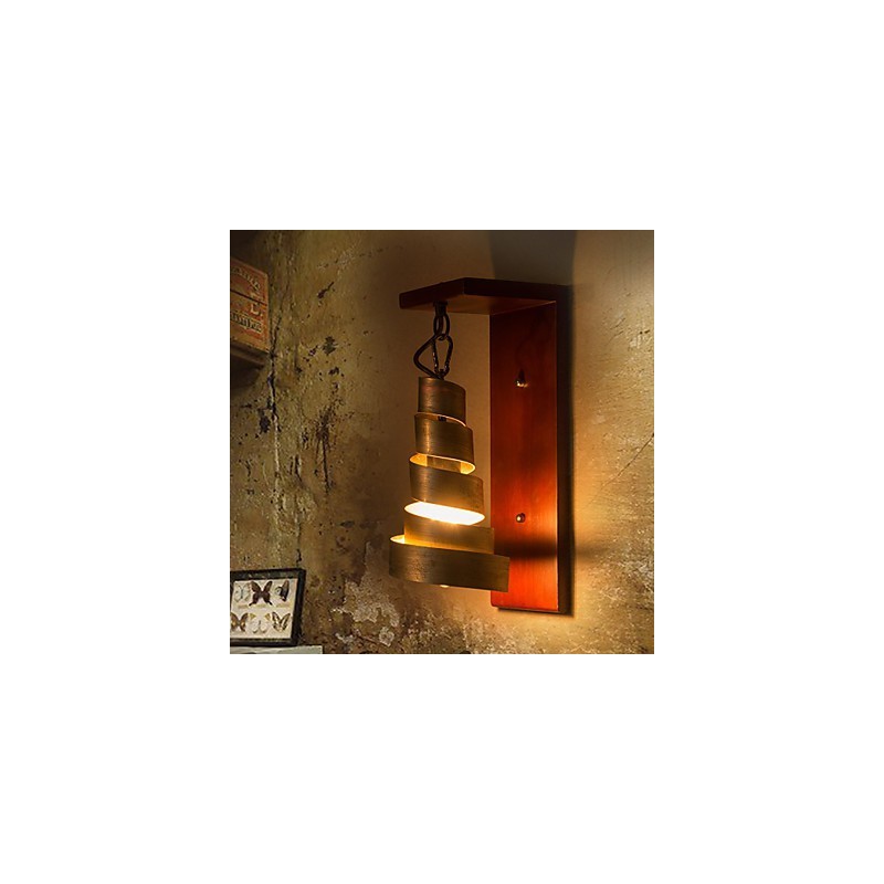 Applique da parete in legno antico 1 luce
