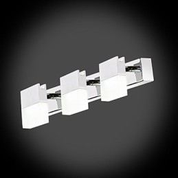 Applique da parete bagno moderna in metallo cromo 3 LED integrati