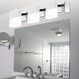 Applique da parete bagno moderna in metallo cromo 3 LED integrati