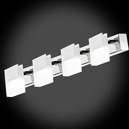 Applique da parete bagno LED 4 luci cromo metallo