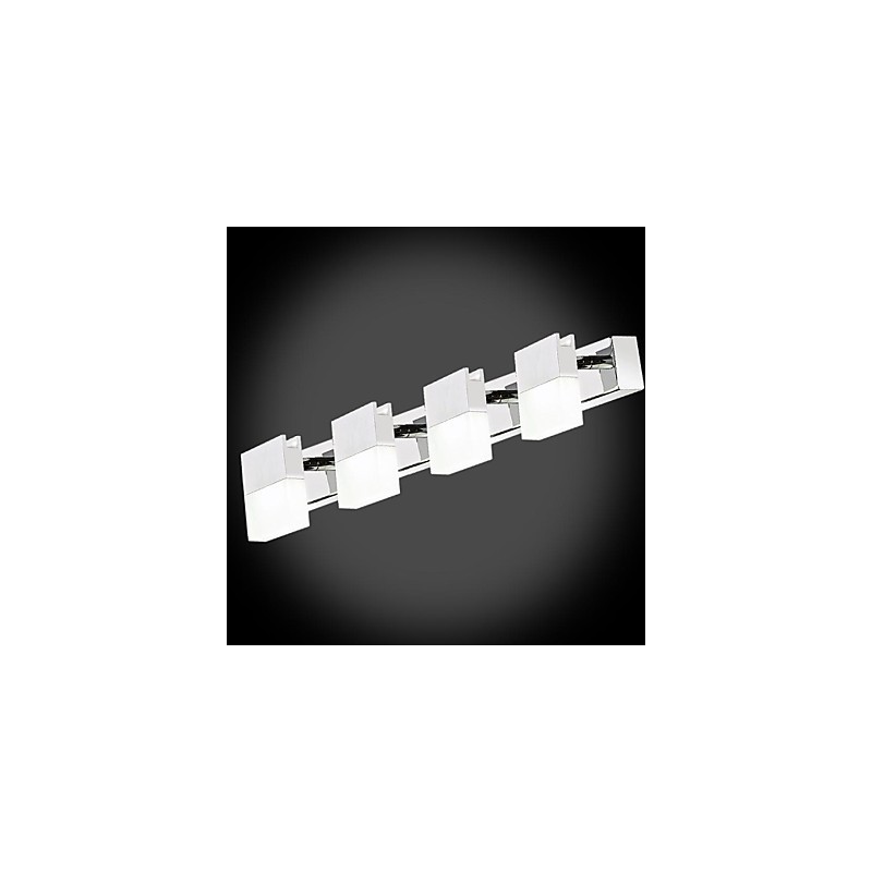 Applique da parete bagno LED 4 luci cromo metallo