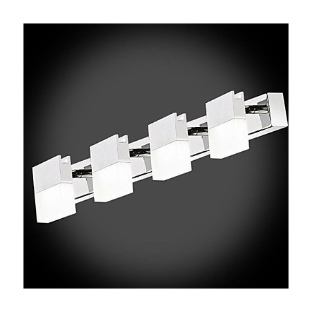 Applique da parete bagno LED 4 luci cromo metallo