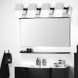 Applique da parete bagno LED 4 luci cromo metallo
