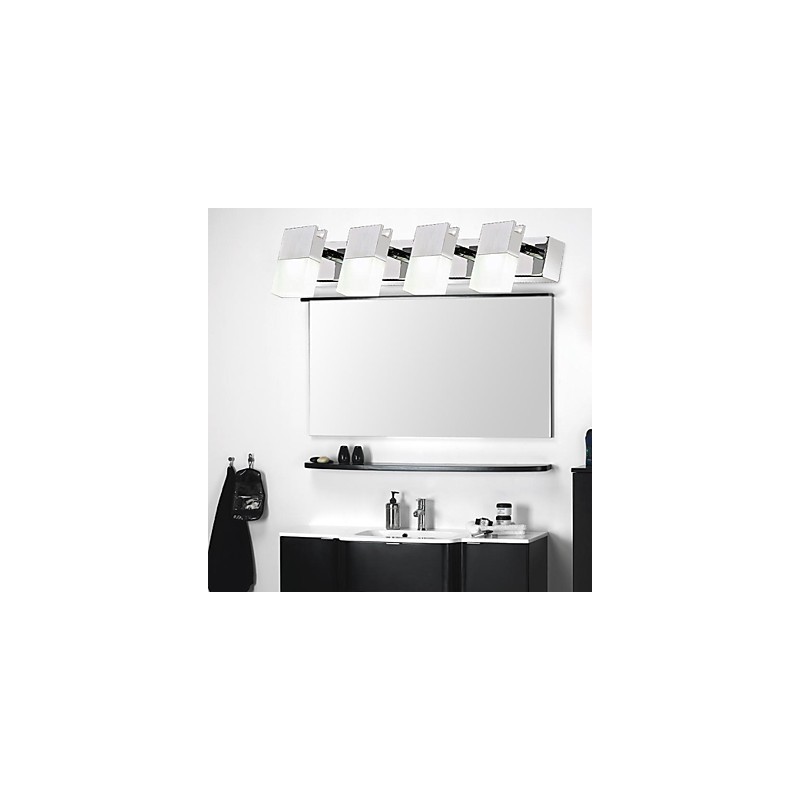 Applique da parete bagno LED 4 luci cromo metallo