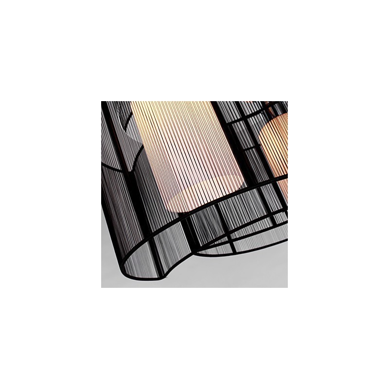 Plafoniera da soffitto moderna 2 luci nera