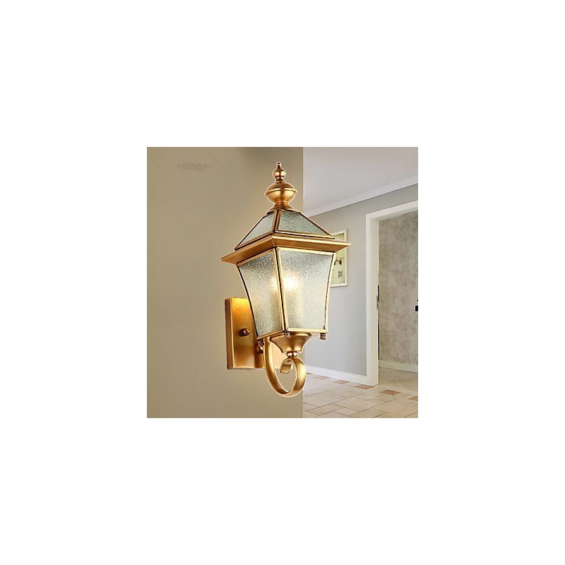 Applique da parete mini tradizionale/classica in metallo, finitura ottone, 40 cm