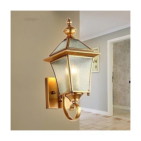 Applique da parete mini tradizionale/classica in metallo, finitura ottone, 40 cm