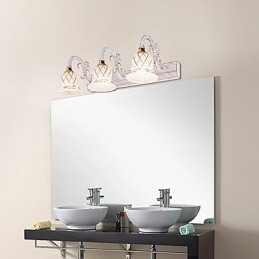 Applique da parete da bagno moderna contemporanea in metallo e vetro