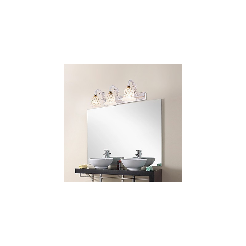 Applique da parete da bagno moderna contemporanea in metallo e vetro