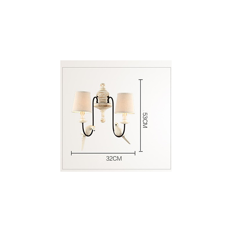 Applique da parete tradizionale/classica Mini Style in resina, ottone