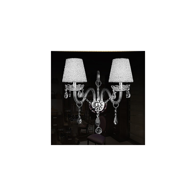 Applique da parete classica in cristallo e vetro trasparente 45 cm