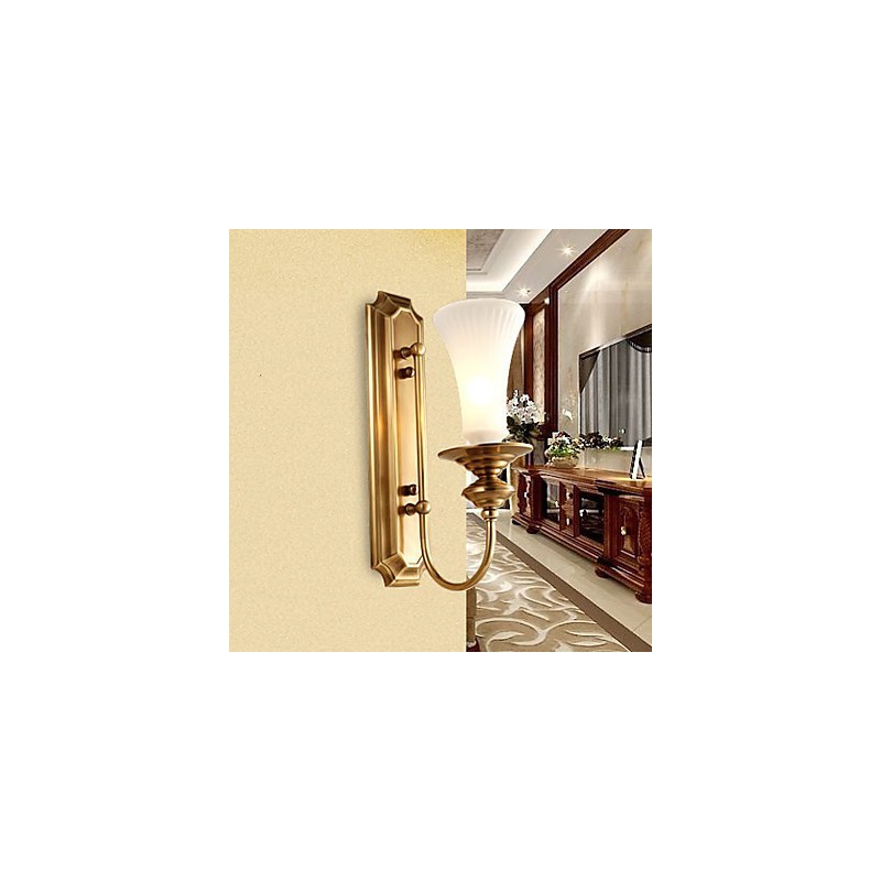 Applique da parete classica mini in ottone con lampadina inclusa