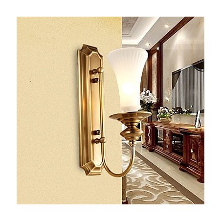 Applique da parete classica mini in ottone con lampadina inclusa