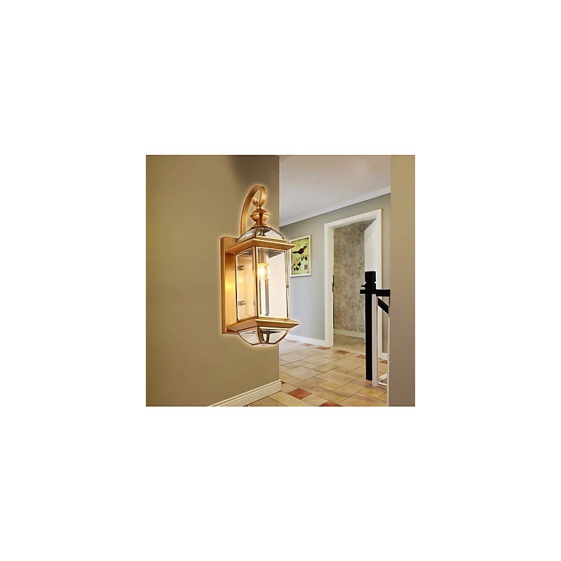 Applique da parete mini stile tradizionale/classico in metallo finitura ottone
