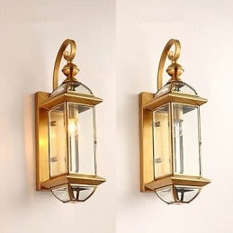 Applique da parete mini stile tradizionale/classico in metallo finitura ottone