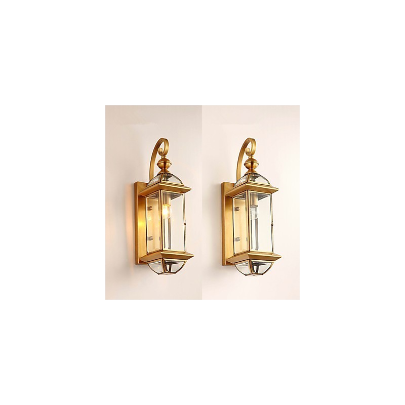 Applique da parete mini stile tradizionale/classico in metallo finitura ottone
