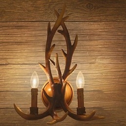 Applique da parete mini tradizionale/classica in resina finitura ottone