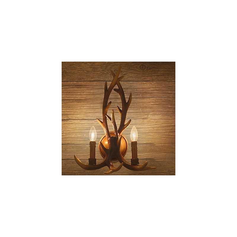 Applique da parete mini tradizionale/classica in resina finitura ottone