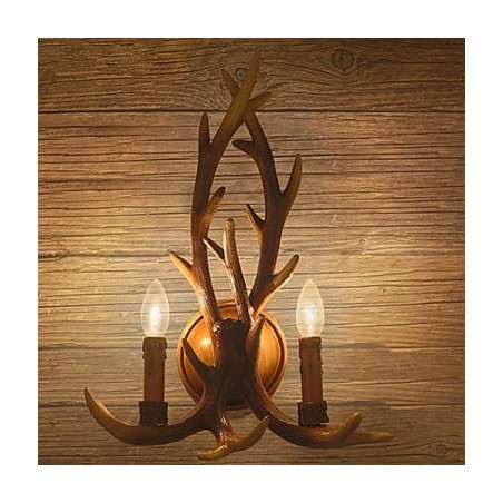 Applique da parete mini tradizionale/classica in resina finitura ottone