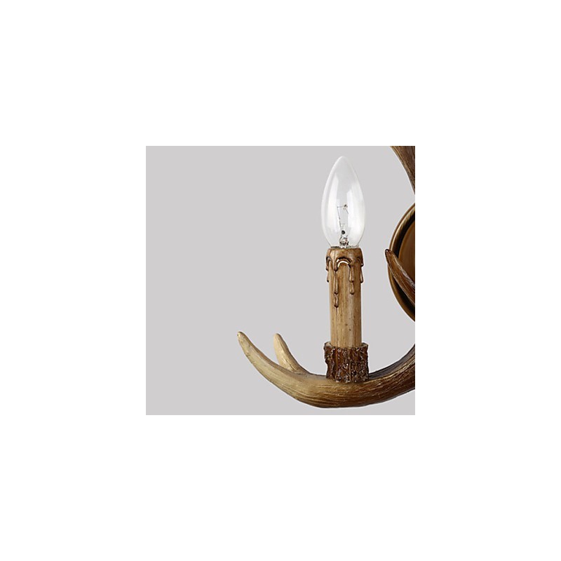 Applique da parete mini tradizionale/classica in resina finitura ottone
