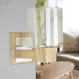 Applique da parete mini classica in legno/bambù finitura ottone