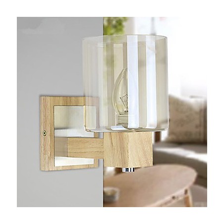 Applique da parete mini classica in legno/bambù finitura ottone