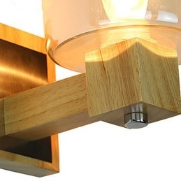 Applique da parete mini classica in legno/bambù finitura ottone