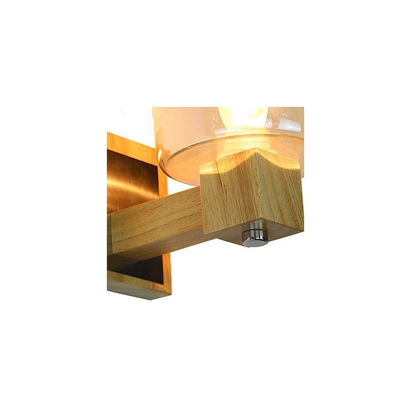 Applique da parete mini classica in legno/bambù finitura ottone