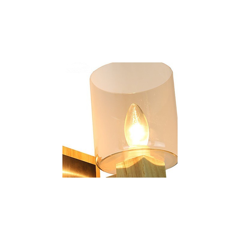 Applique da parete mini classica in legno/bambù finitura ottone