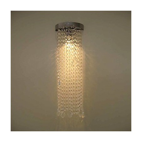 Applique da parete moderna MR16 50 W nera con cristalli trasparenti