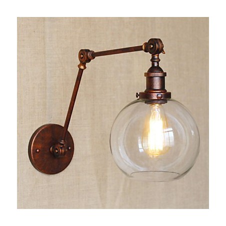 Applique da parete in cristallo stile rustico/Lodge con braccio oscillante metallo