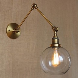 Applique da parete in cristallo stile rustico/Lodge con braccio oscillante metallo