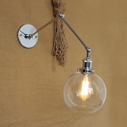 Applique da parete in cristallo stile rustico/Lodge con braccio oscillante metallo