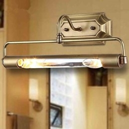 Applique da parete mini classica tradizionale in metallo e vetro, finitura ottone, 2 lampadine