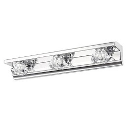 Applique da parete LED bagno moderna cromata in metallo e cristallo 3 luci