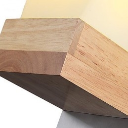 Applique da parete classica mini in legno/bambù finitura ottone