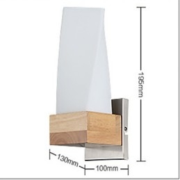 Applique da parete classica mini in legno/bambù finitura ottone