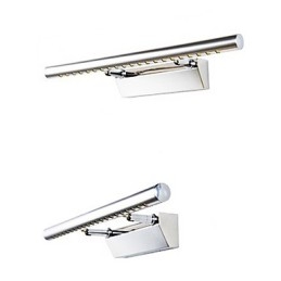 Specchio frontale con luce LED cromato a montaggio superficiale