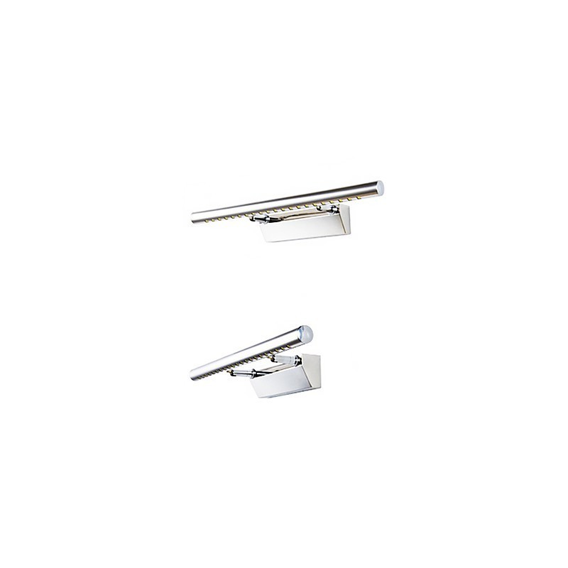Specchio frontale con luce LED cromato a montaggio superficiale