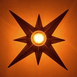 Applique da parete a stella a cinque punte rossa in metallo, 1 lampadina E26/E27, 40W