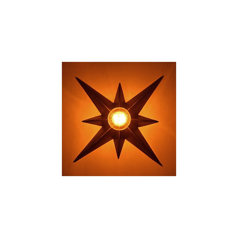 Applique da parete a stella a cinque punte rossa in metallo, 1 lampadina E26/E27, 40W
