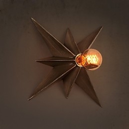 Applique da parete a stella a cinque punte rossa in metallo, 1 lampadina E26/E27, 40W