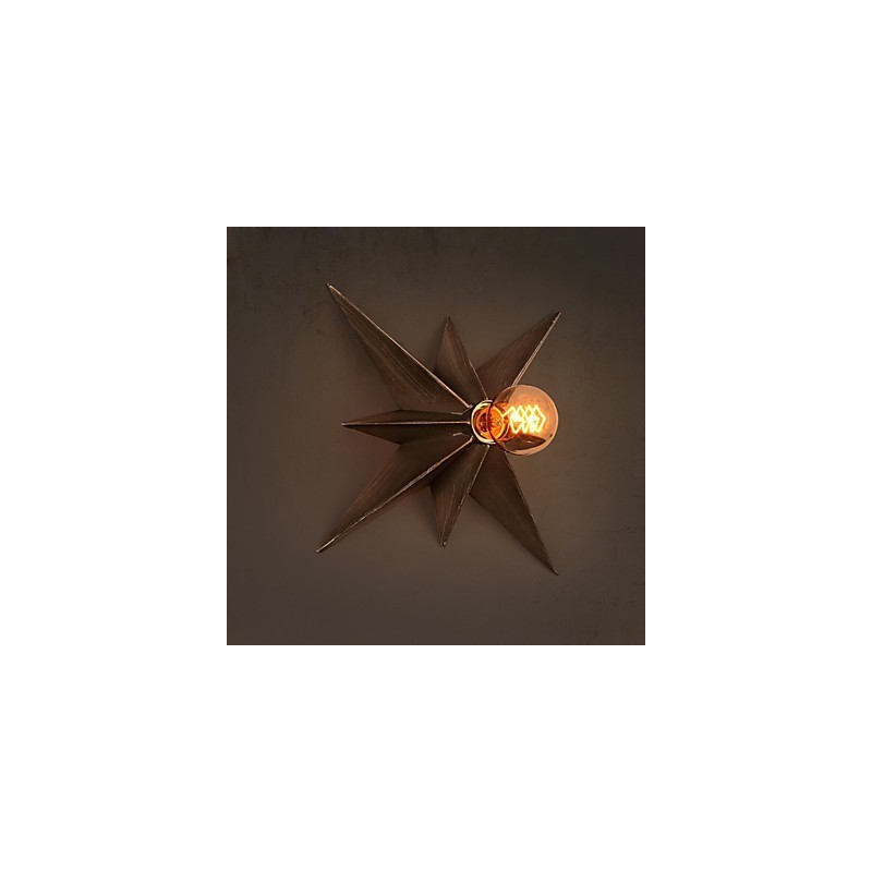 Applique da parete a stella a cinque punte rossa in metallo, 1 lampadina E26/E27, 40W