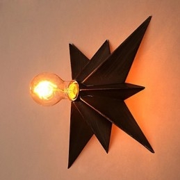 Applique da parete a stella a cinque punte rossa in metallo, 1 lampadina E26/E27, 40W