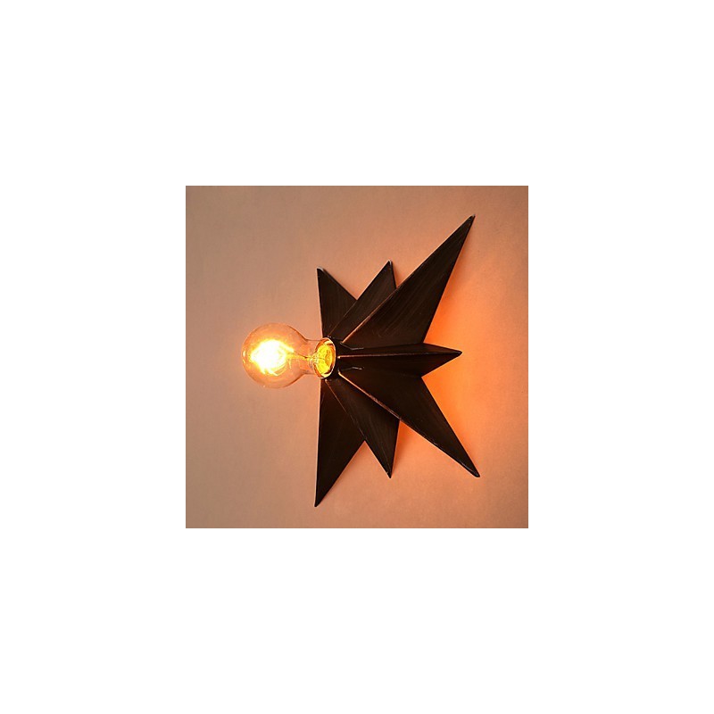 Applique da parete a stella a cinque punte rossa in metallo, 1 lampadina E26/E27, 40W